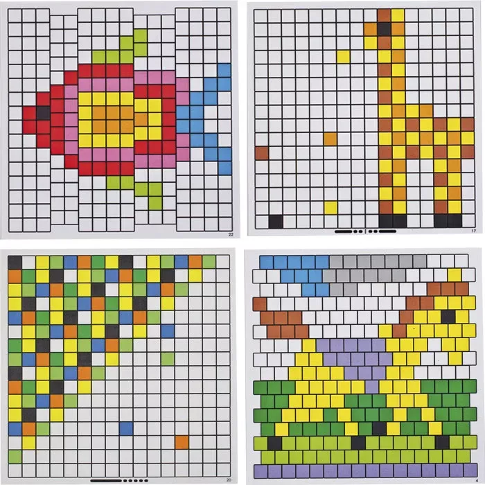 pixelkunst, Gitter, Tierform, bunte Muster, Quadrat-Mosaik