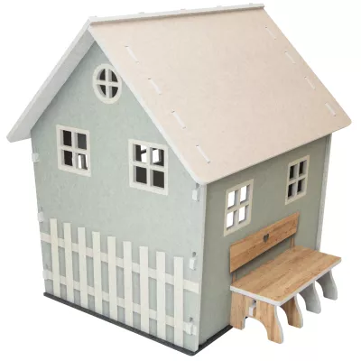 Holzhaus, Modellhaus, Puppenhaus, Spielhaus, Gartenfigur