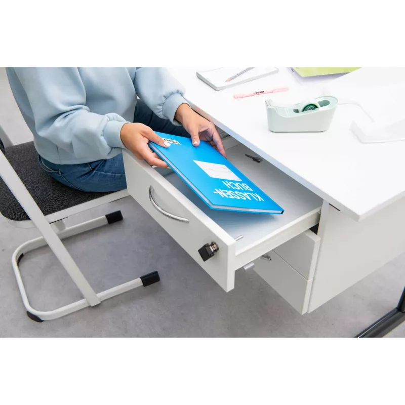 Schublade, Bürotisch, blauer Ordner, Dokumente, Organisation