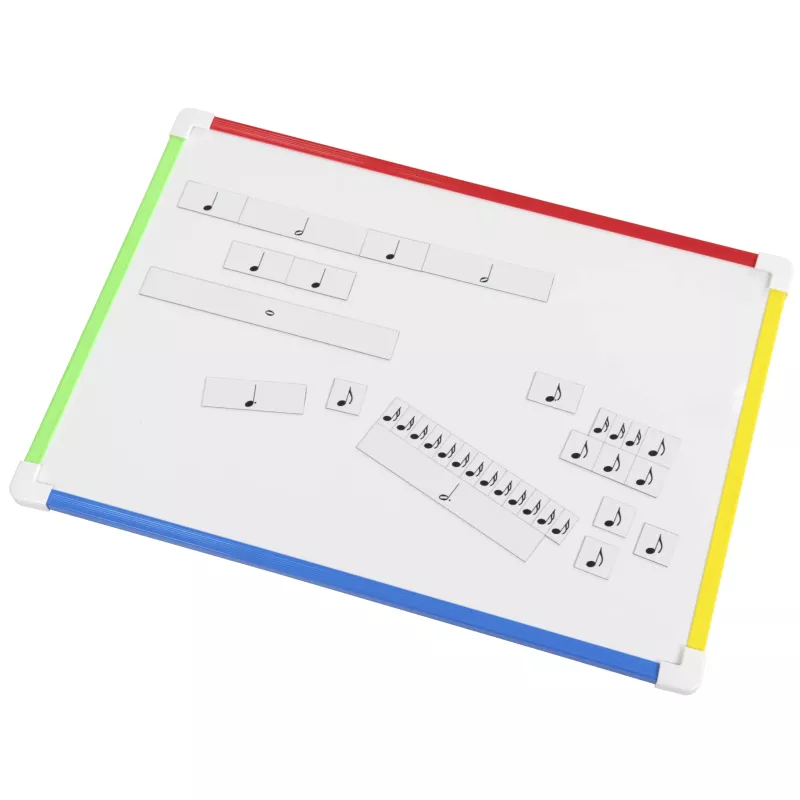 whiteboard, magnetisch, musiknoten, kacheln, bunter rahmen