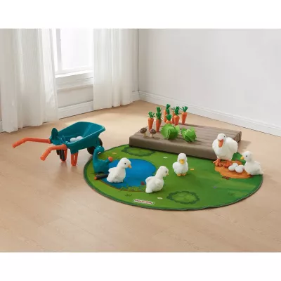 Kinderteppich, Gartenbau-Spielset, Plüschtier-Enten, Gartenmatte, Spielzeugweg