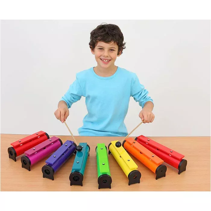 kindergarden xylophone, colored xylophone, wooden mallets, musical toy, child percussion