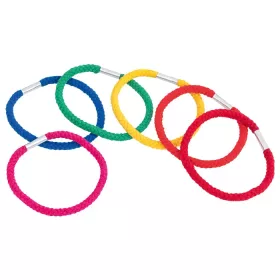 6 Regenbogen-Ringe, aus Baumwolle