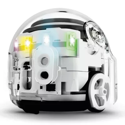 Roboter, Kamera, LED-Lichter, weiße Gehäuse, kleines Modell