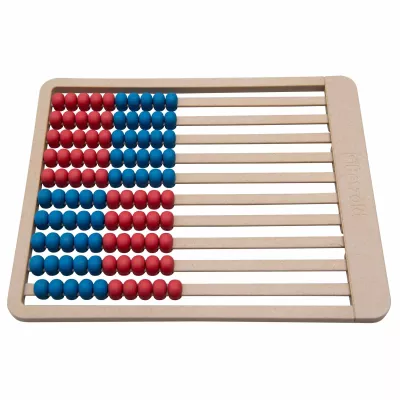 abacus, rechenstäbe, holz, rot, blau