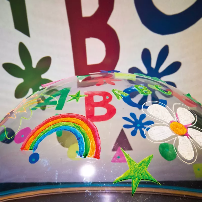 Ballon, Regenbogen, Blumenmuster, Kinderparty, Transparentballoon
