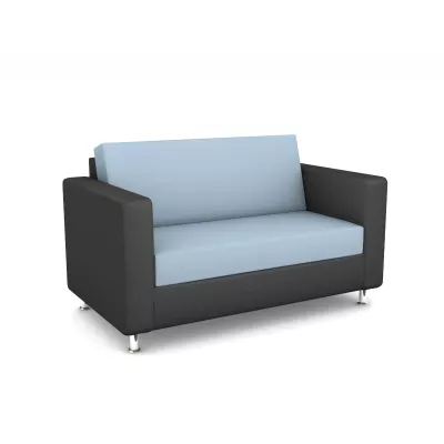 Sofa, Zweisitzer, Stoff, Blau, Grau