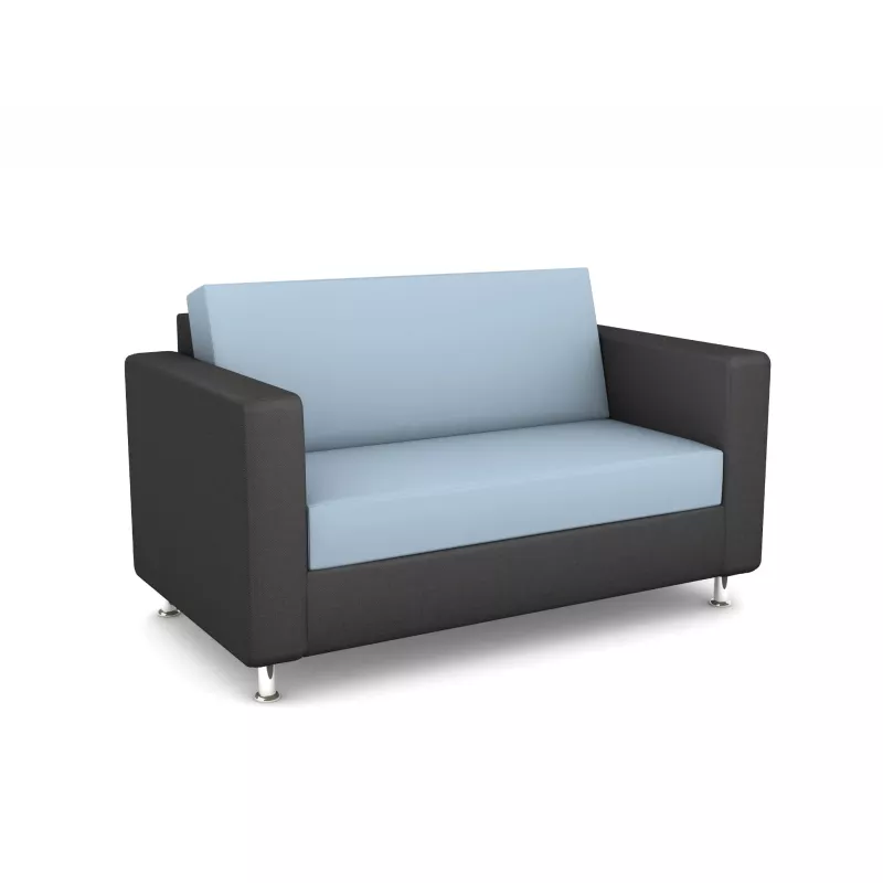 Sofa, Zweisitzer, Stoff, Blau, Grau