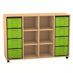 Klassenzimmerregal, 92,3 x 130,7 x 40,8 cm, mit 8 Boxen und 6 Fächern