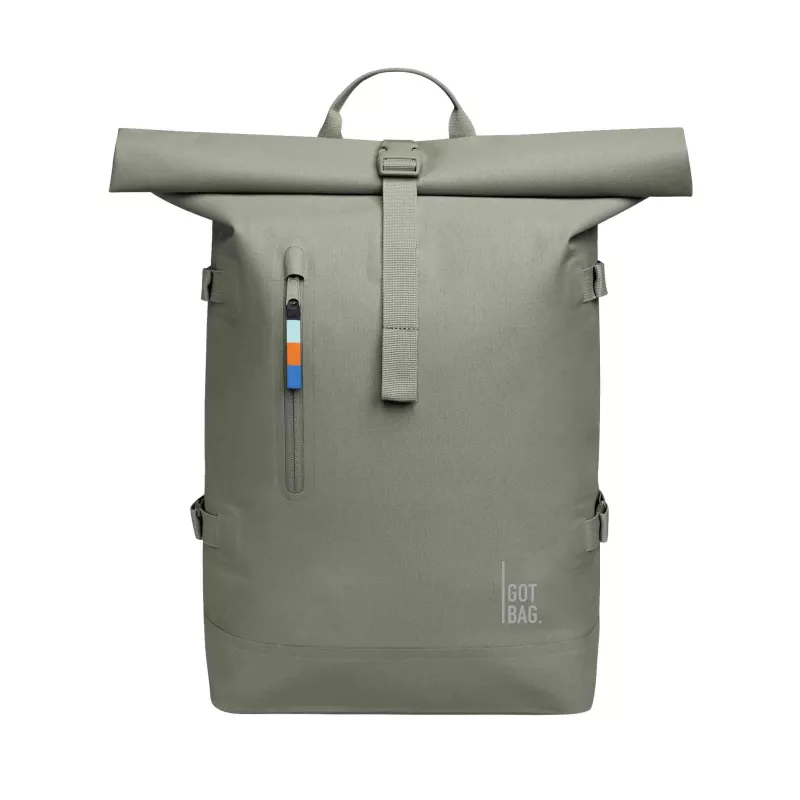 Rucksack, Backpack, Rolltop, Olivgrün, Vorne Reißverschluss