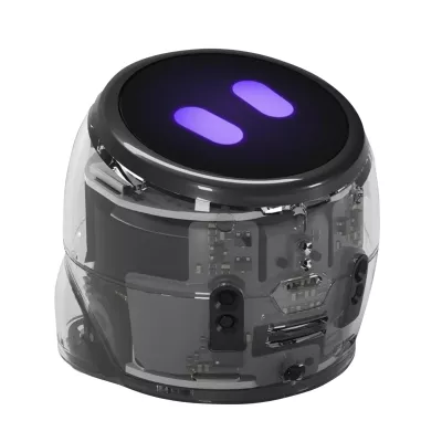 robot, smart, liquid-crystal, purple-glow, transparent-shell