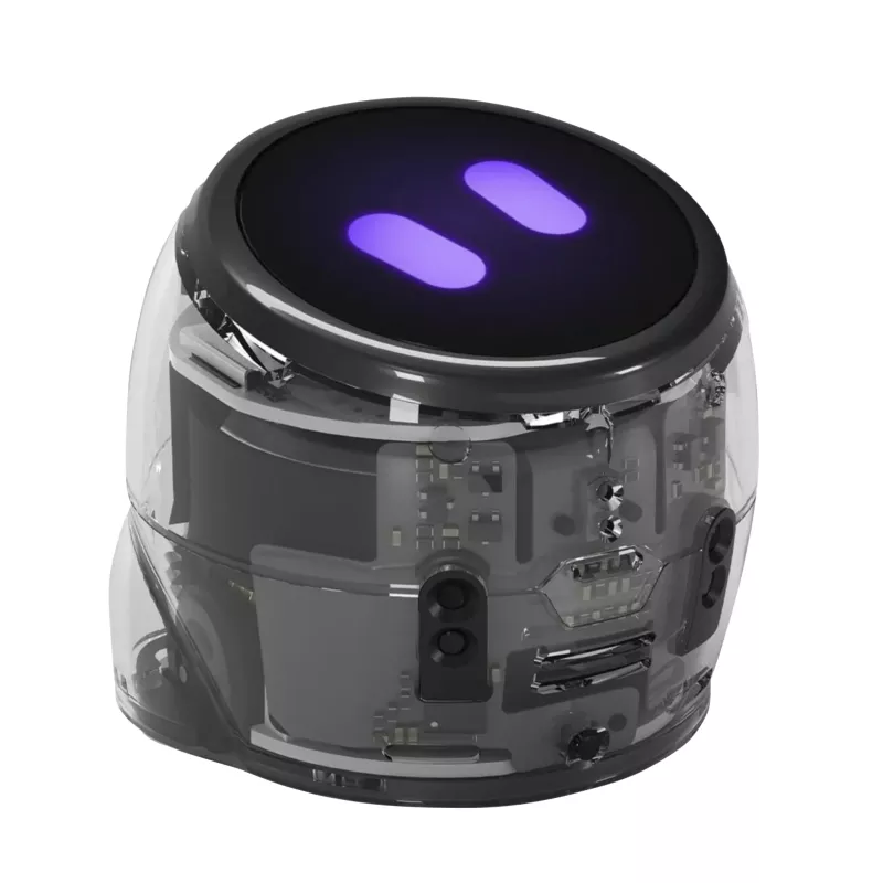 robot, smart, liquid-crystal, purple-glow, transparent-shell