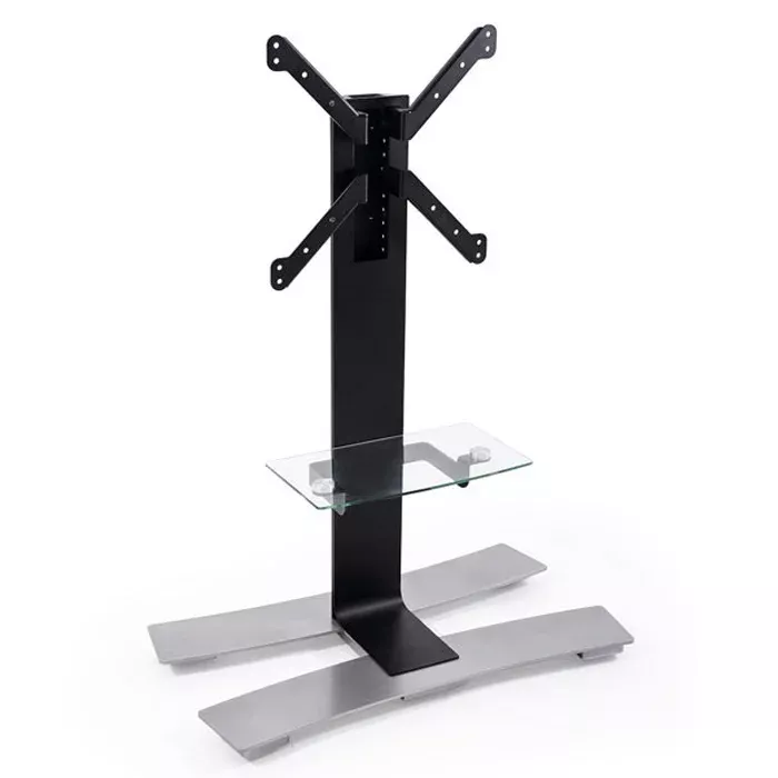 tv mount, wandhalterung, glasablage, metallstativ, stabiler basisfuß