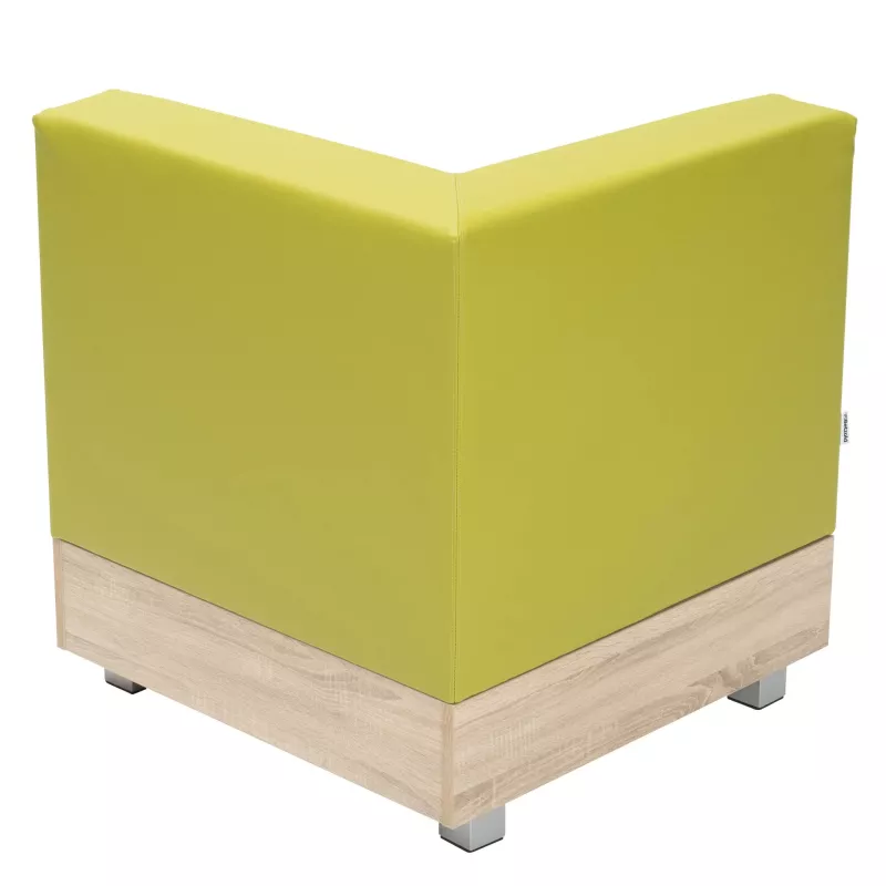 Ecksofa, Limette/grün, gepolstert, Holzbasis, modulares Sofa