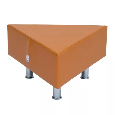 Pufi ottomane, Sitzwürfel, Kunstleder, Beige, Metallbeine