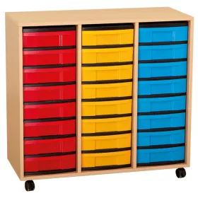 Materialschrank mit flachen Boxen