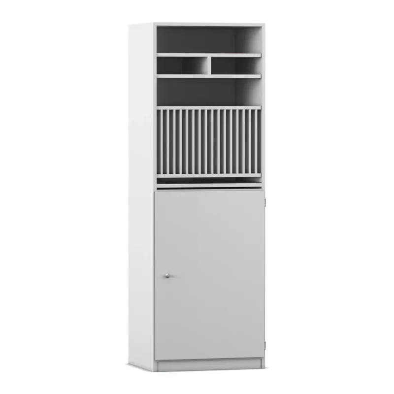 Schrank, Vitrinenschrank, Hängeregale, Grau, Schranktür