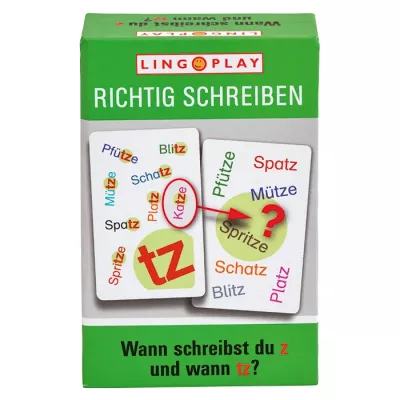 Kartenspiel, Wörterspiel, Lernspiel, Schreibübung, Platzkarten-Flip