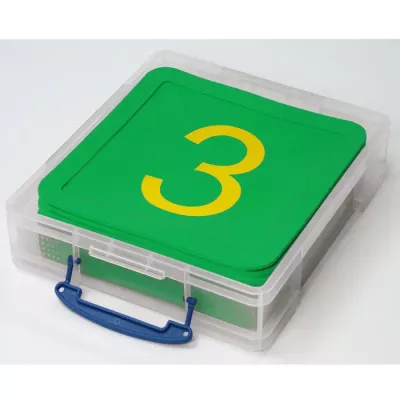 Aufbewahrungsbox, unterteilter Behälter, Grüne Deckel, Nummer drei, Kunststoffkoffer