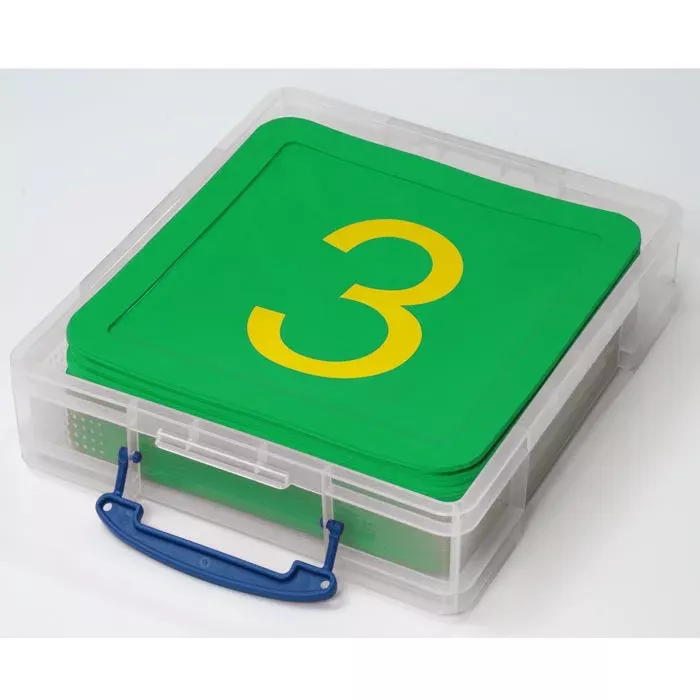 Aufbewahrungsbox, unterteilter Behälter, Grüne Deckel, Nummer drei, Kunststoffkoffer