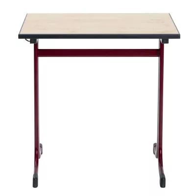 Schreibtisch, Klappbar, Roter Stahl, Holzplatte, Rollen