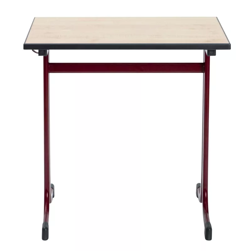 Schreibtisch, Klappbar, Roter Stahl, Holzplatte, Rollen