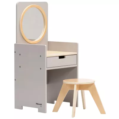 Kindermöbel, Frisiertisch, Spiegel, Holz, Kleiner Hocker