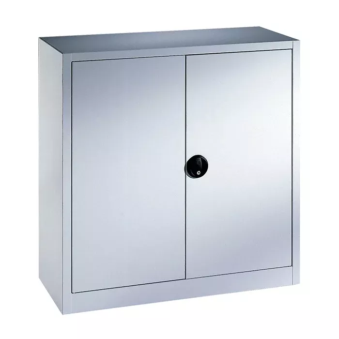 Schrank, Wandschrank, Metall, Spiegelstahl, Schloss