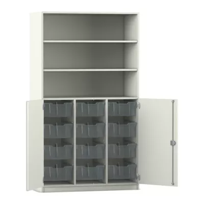 Schrank, Aufbewahrung, Schubladenboxen, Schiebetüren, Metallregal