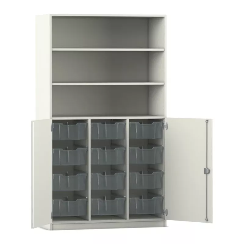 Schrank, Aufbewahrung, Schubladenboxen, Schiebetüren, Metallregal