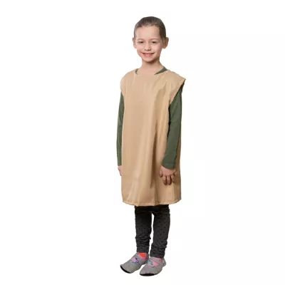 Schülerkleid, Kittel, Beige Schürze, Langarmshirt, Socken