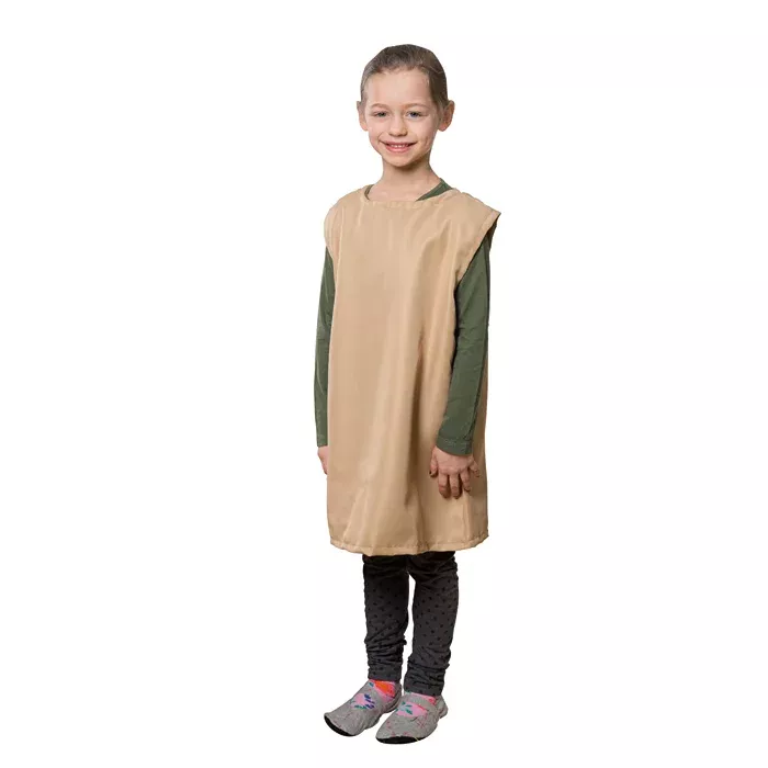 Schülerkleid, Kittel, Beige Schürze, Langarmshirt, Socken