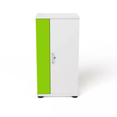 Garderobenschrank, Schrank, Grün akzent, Einfarbig, Korpus weiß