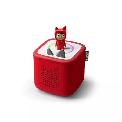 Kinderfigur, Spielzeug-Lautsprecher, rot, Kubus-Design, LED-Ring