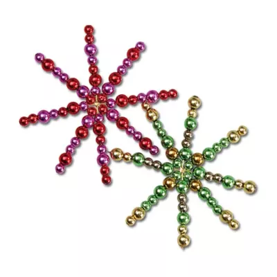 Glitzerstern, Beadenspirale, Schneeflocke, Dekobeads, Christbaumdekoration