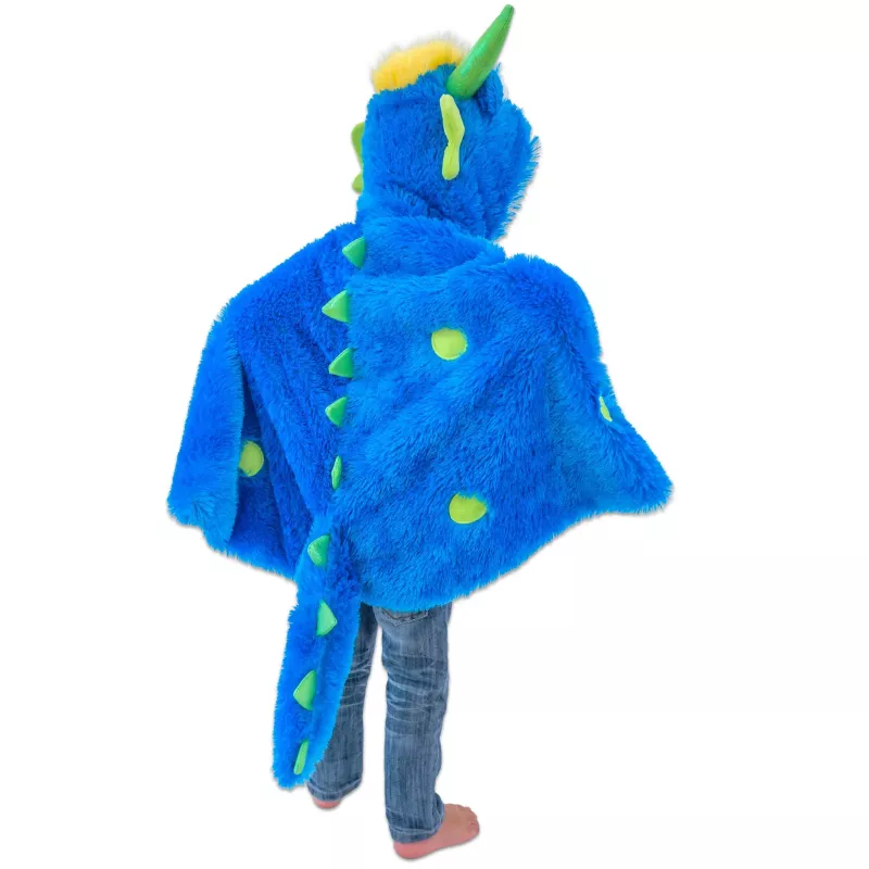 kostüm, drache, flauschig, blau, kinder