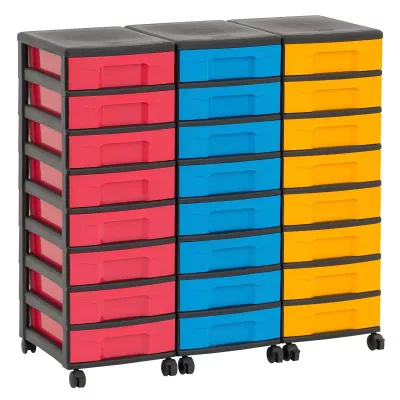 Werkzeugkasten, Schubladenkasten, Rollwagen, Kunststoff, Bunte Schubladen