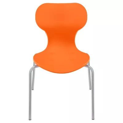 Stuhl, Sitz, Kunststoff, Orange, Stuhlbeine aus Metall