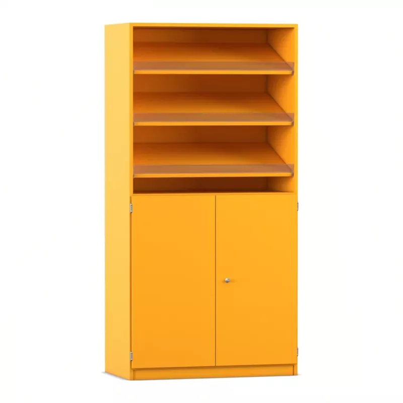 regal, hutch, orange, oberteil mit schubladen?