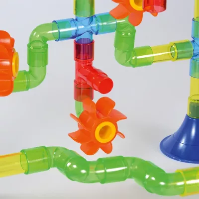 Kunststoffspielzeug, Bausteinset, Laufweg, Pflanze Form, Bunte Röhren