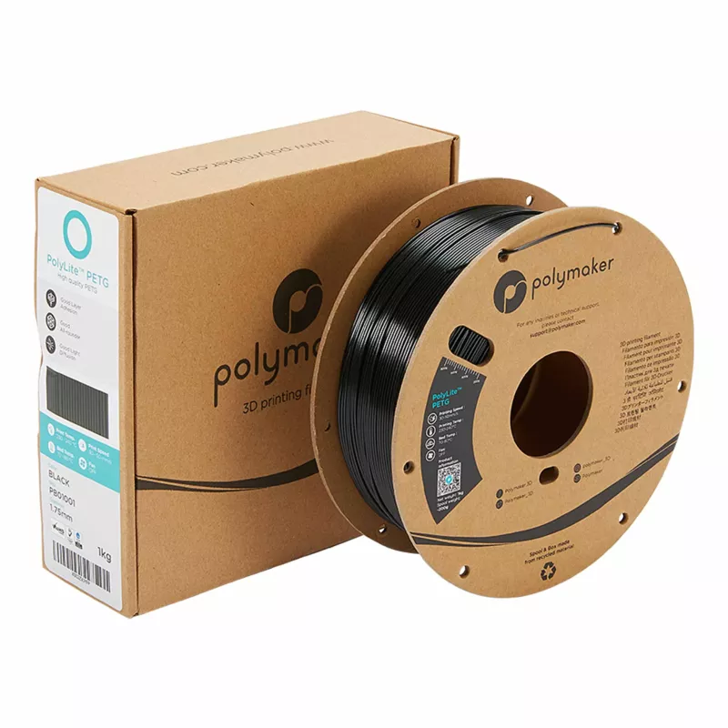 3D-Druck-Filament, PETG, schwarzes Filament, Spule, Kartonverpackung