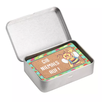 Blechdose, Metallbox, Aufbewahrungsdose, Bunte Karte, Tiermotiv