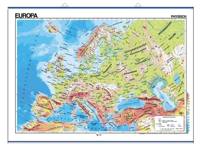 karte, karte Europas, physische Karte, geografie, landkartenoptik
