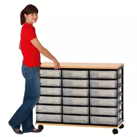 Materialschrank, 72,8 x 90,5 x 38,5 cm, mit 18 Boxen