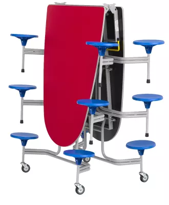 Roll-Klapptisch-Sitz-Kombination, oval, 12 Sitze