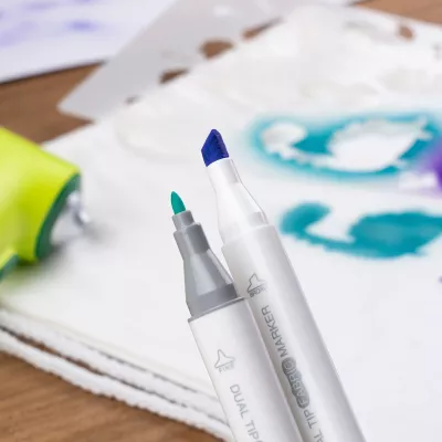 Marker, Dual Tip, Fabric marker, Blue tip, Green tip