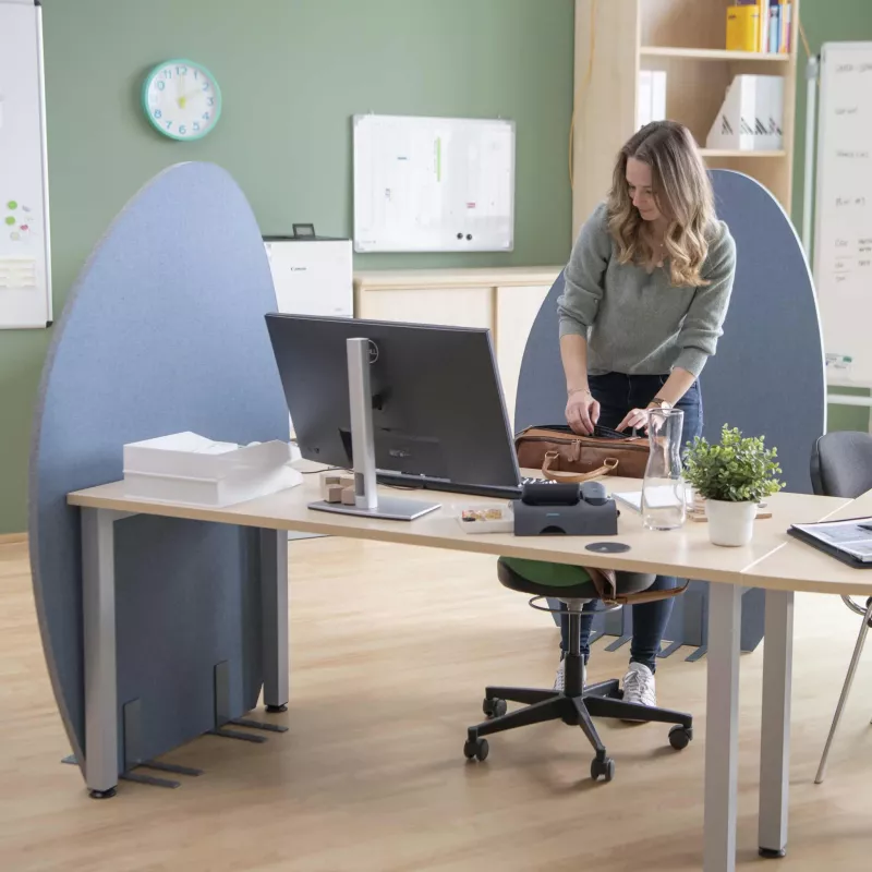 Büro, Arbeitsplatz, Schreibtisch, Computer, Frau