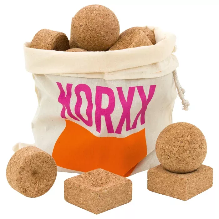 Korken, Korkenwürfel, Korkkugeln, Säckchen, Kristallkorken