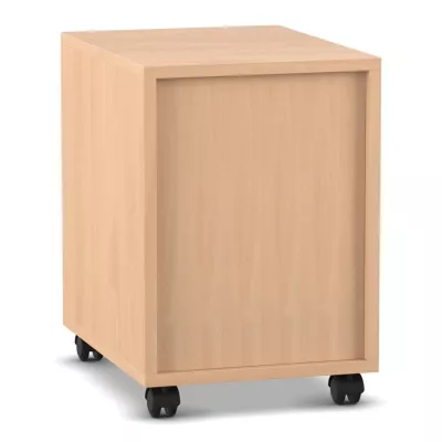 Holzstuhlwagen, mobiler Unterschrank, Küchenwagen, Laufrollen, helles Holz