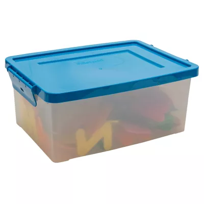 Kunststoffbox, Aufbewahrungsbox, 透明容器, blaues Deckel, sortierbox